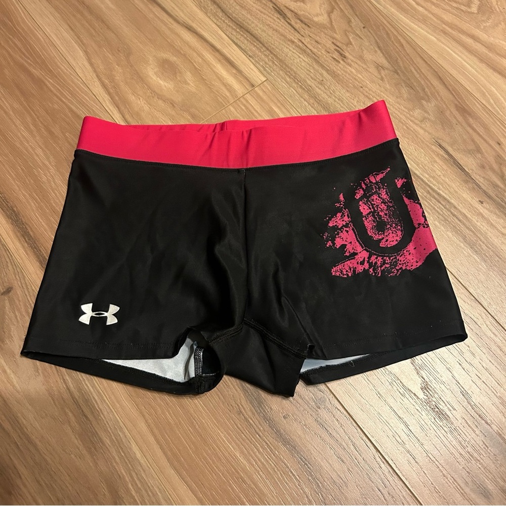 Under Armour Women's Black and Red Shorts